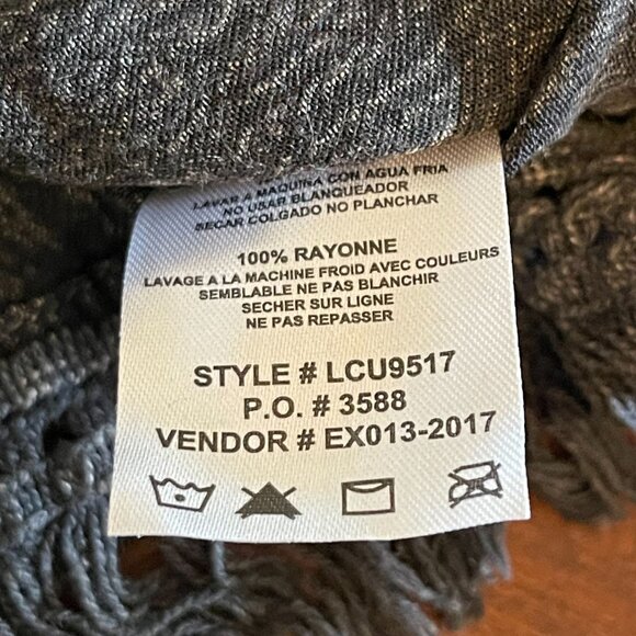 Be Beach by Exist Black Fringe Boho Poncho With Embroidered Floral Details  L/XL - Picture 3 of 14